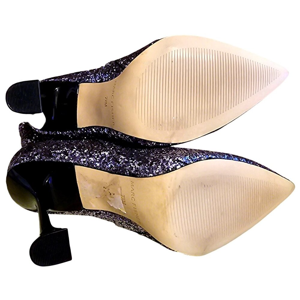 Glitter Stiletto Ankle Boots With Side Zippers And Pointed Toe Women' Size 7.5M - Picture 9 of 11